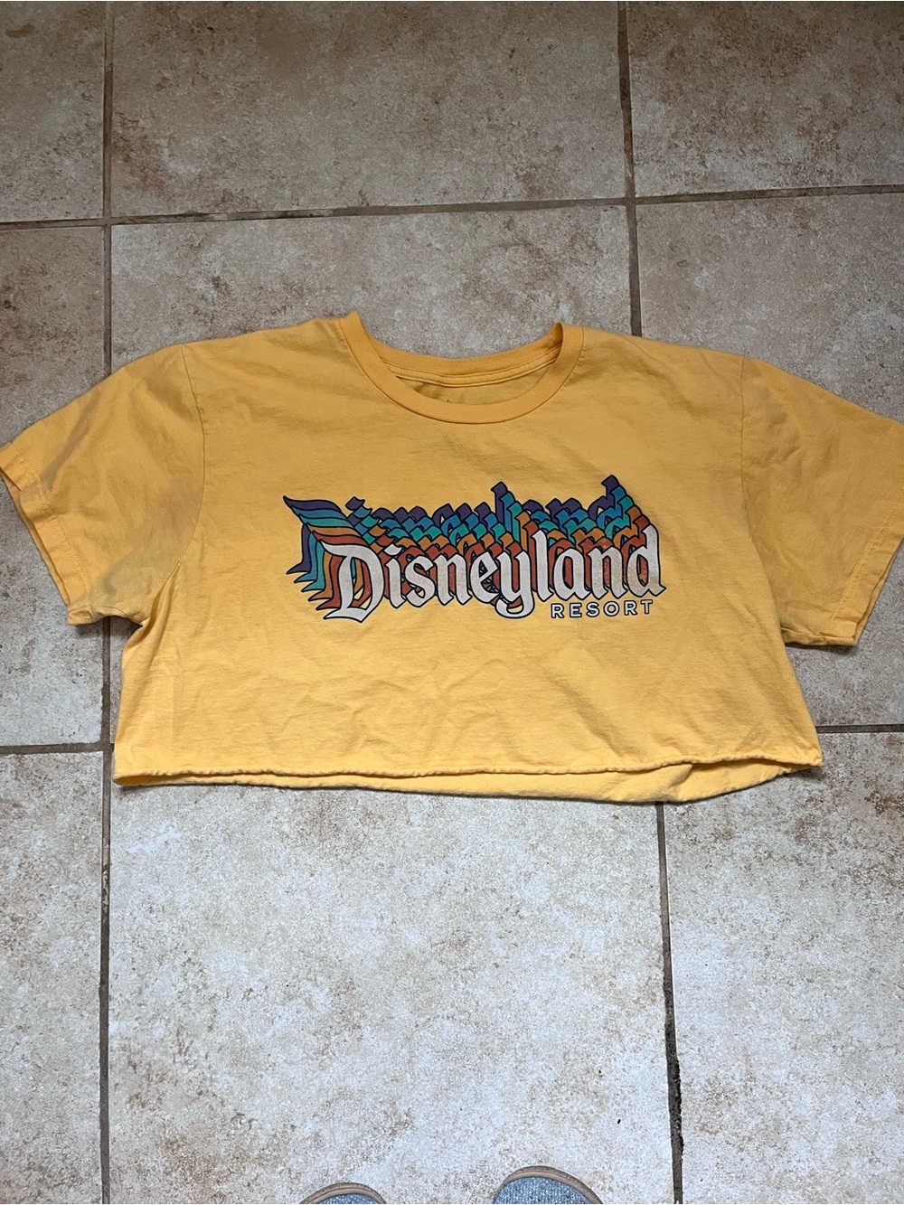 Disney Yellow Cropped Disneyland Resort Graphic Tee